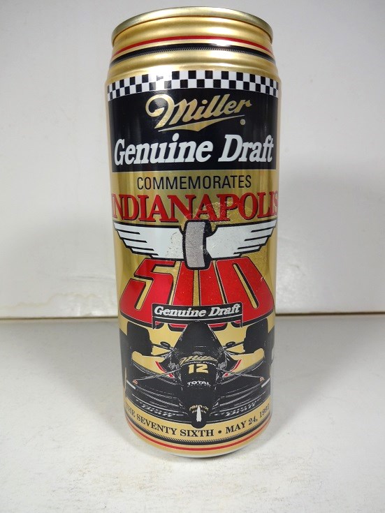 Miller Genuine Draft - Commemorates Indy 500 - 1992 - 16oz